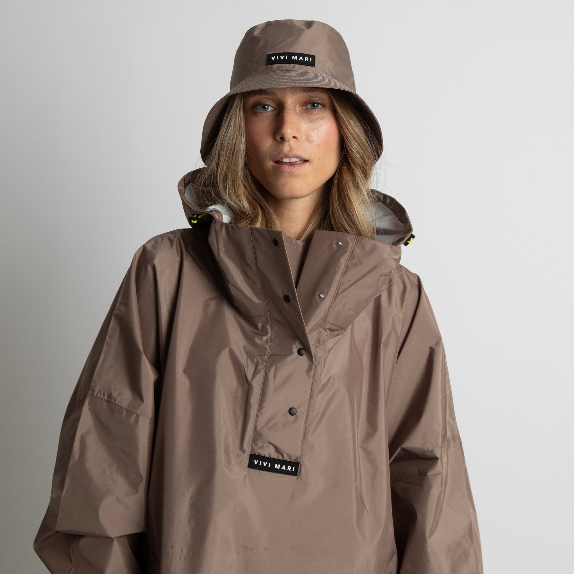 Bucket Hat solid dark mushroom - VIVI MARI