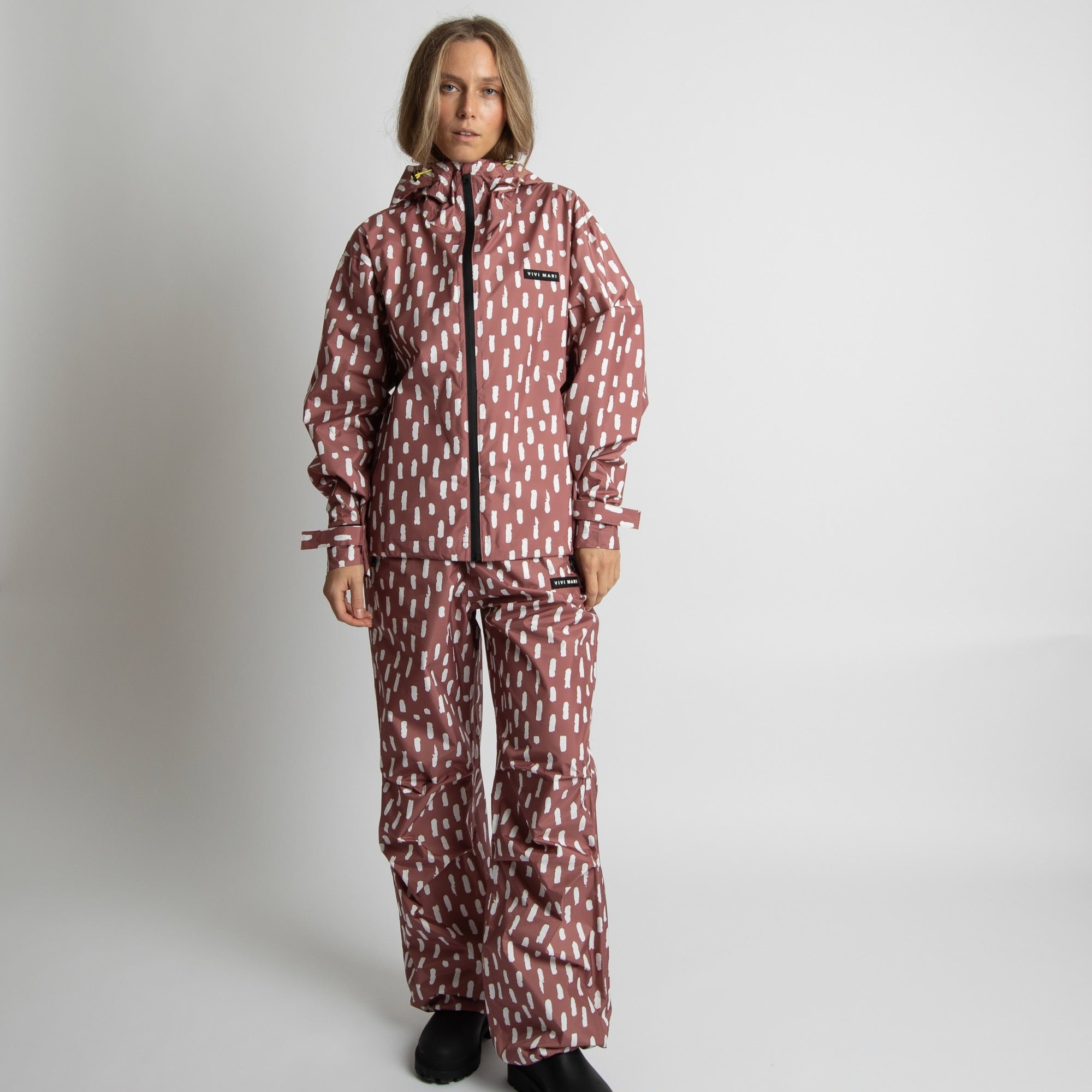 Rain Jacket drops mauve/white - VIVI MARI