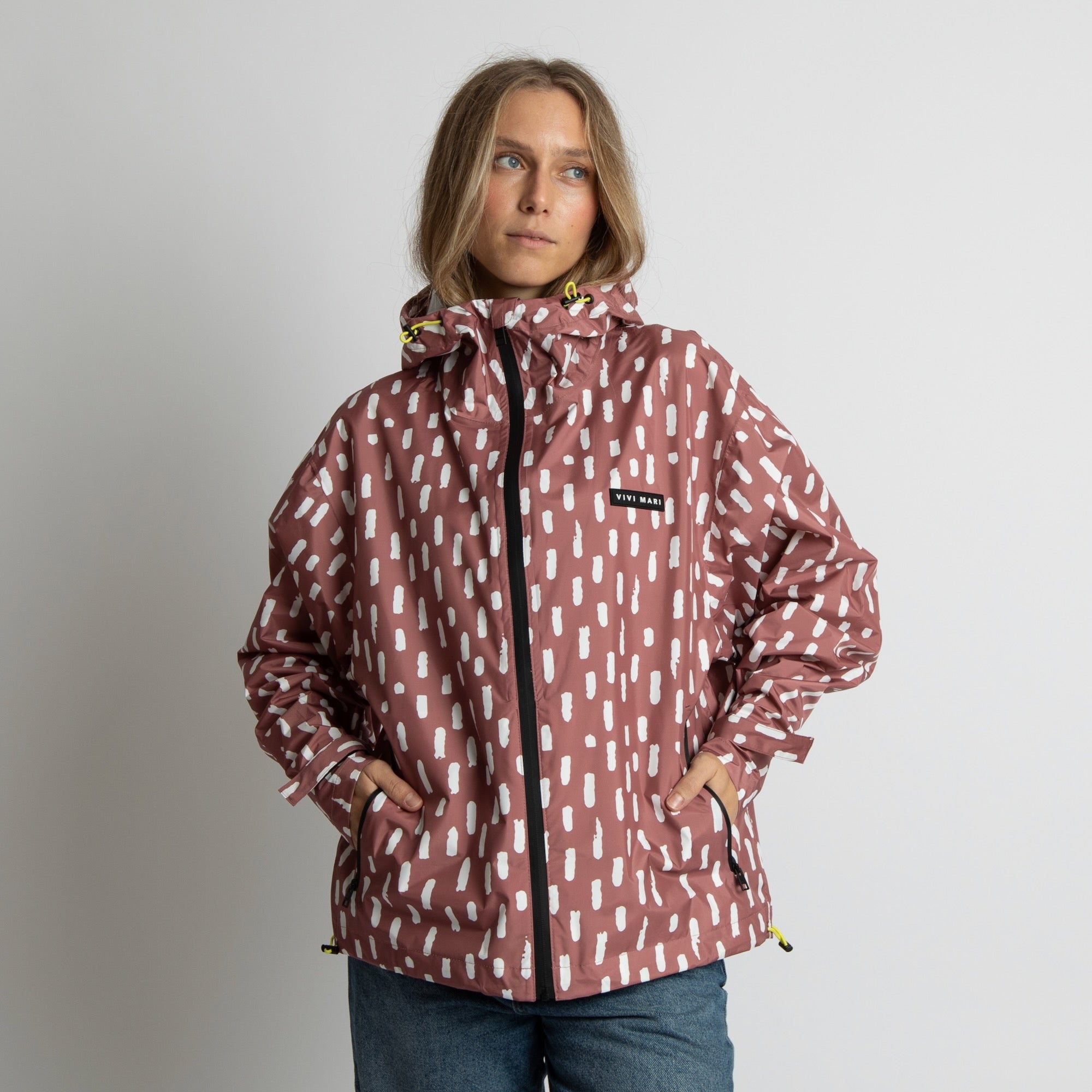 Rain Jacket drops mauve/white - VIVI MARI