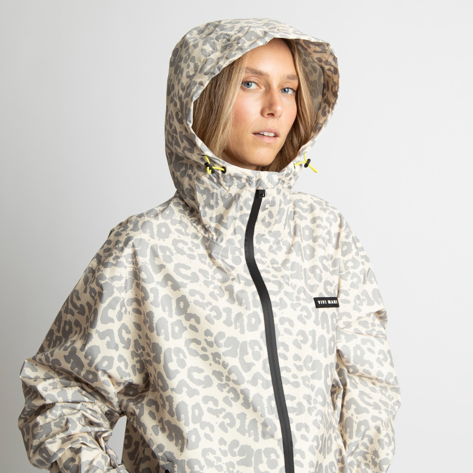 Rain Jacket leo splashes grey/sand - VIVI MARI
