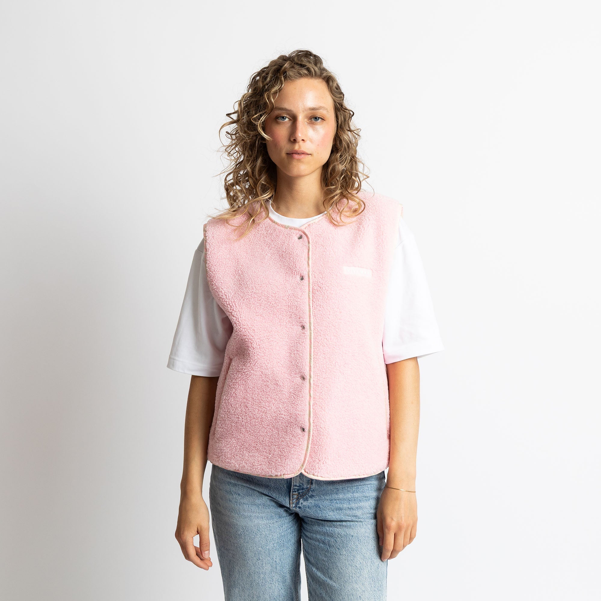 Teddy Fleece Vest - candy pale pink - VIVI MARI