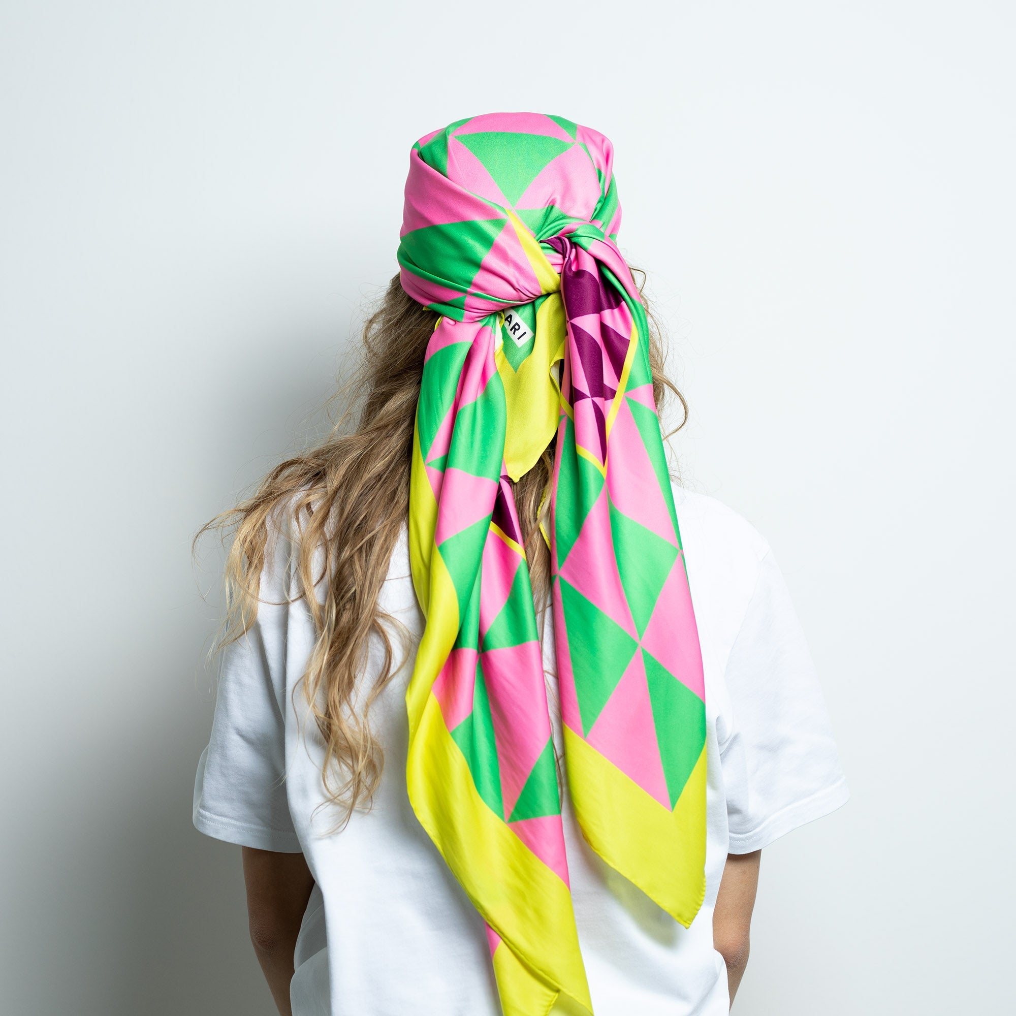 Scarf triangles - green/pink - VIVI MARI