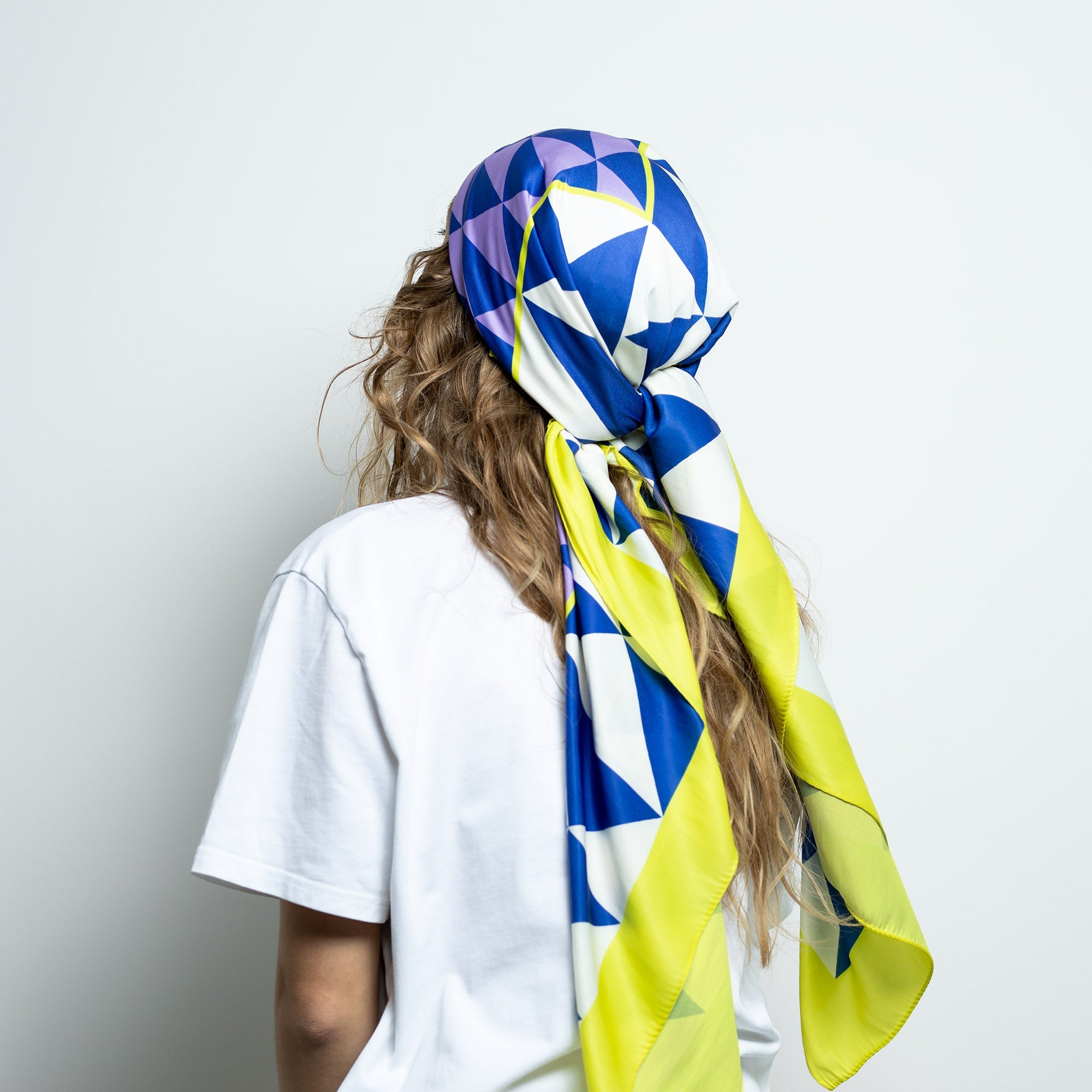 Scarf triangles - navy/lavender - VIVI MARI