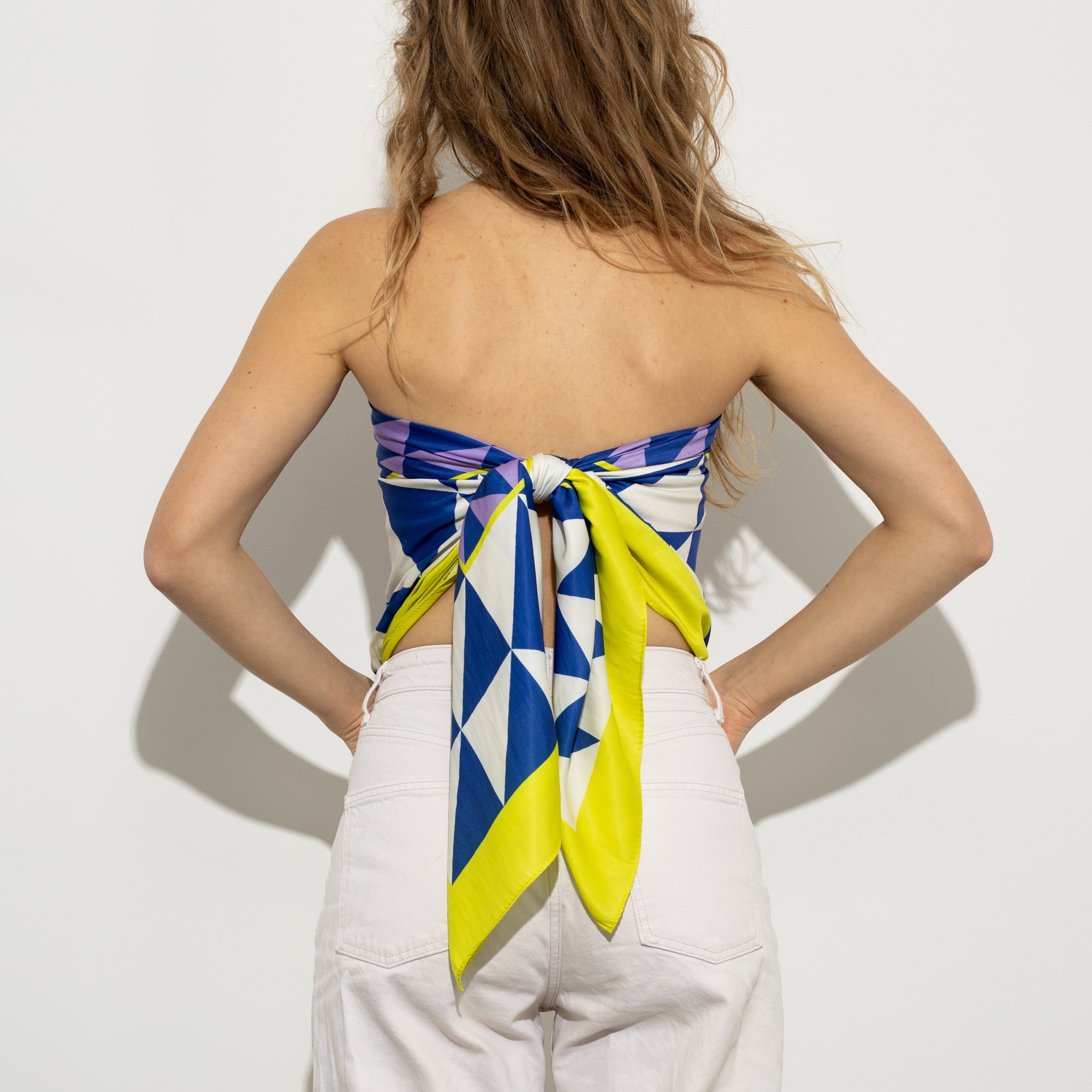 Scarf triangles - navy/lavender - VIVI MARI