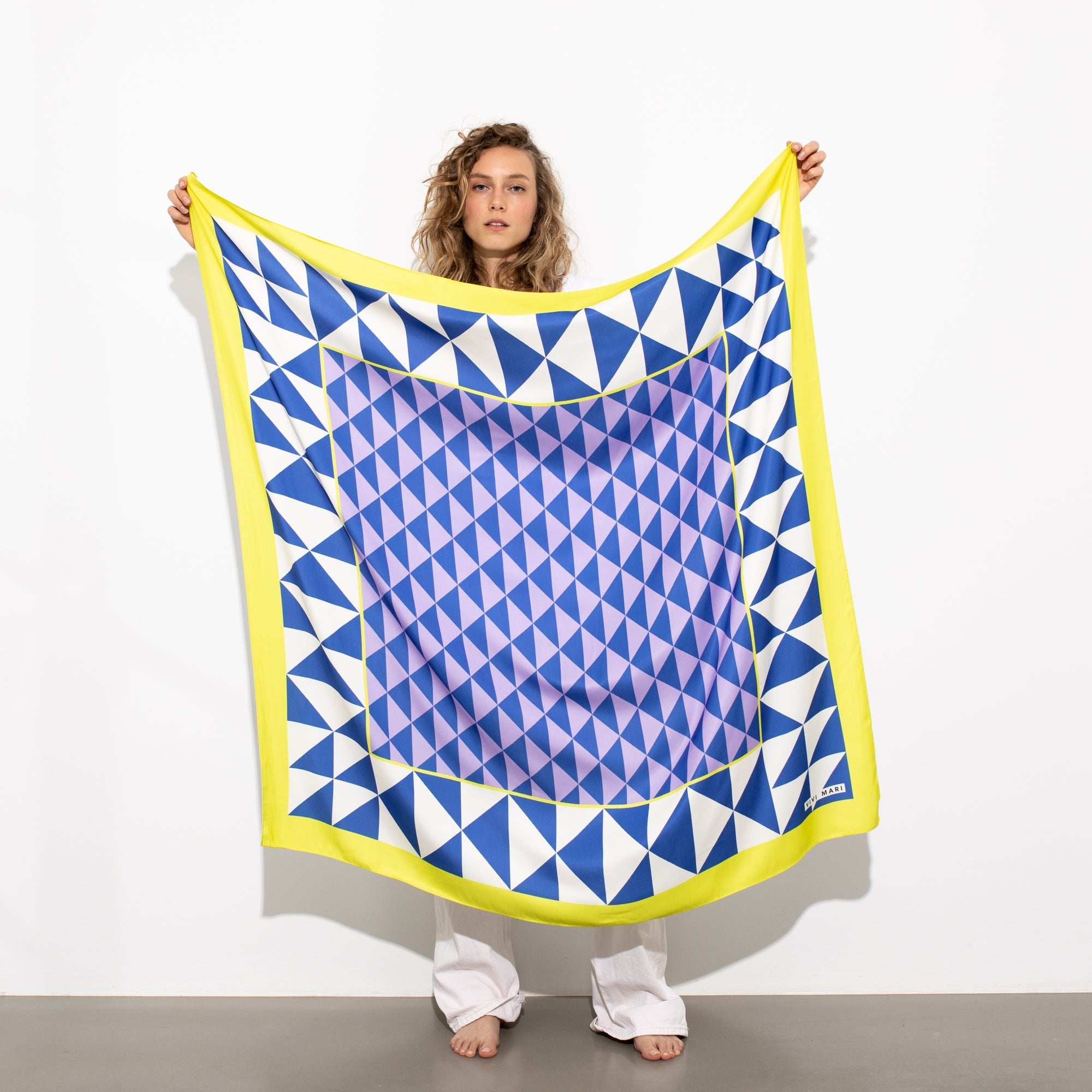 Scarf triangles - navy/lavender - VIVI MARI