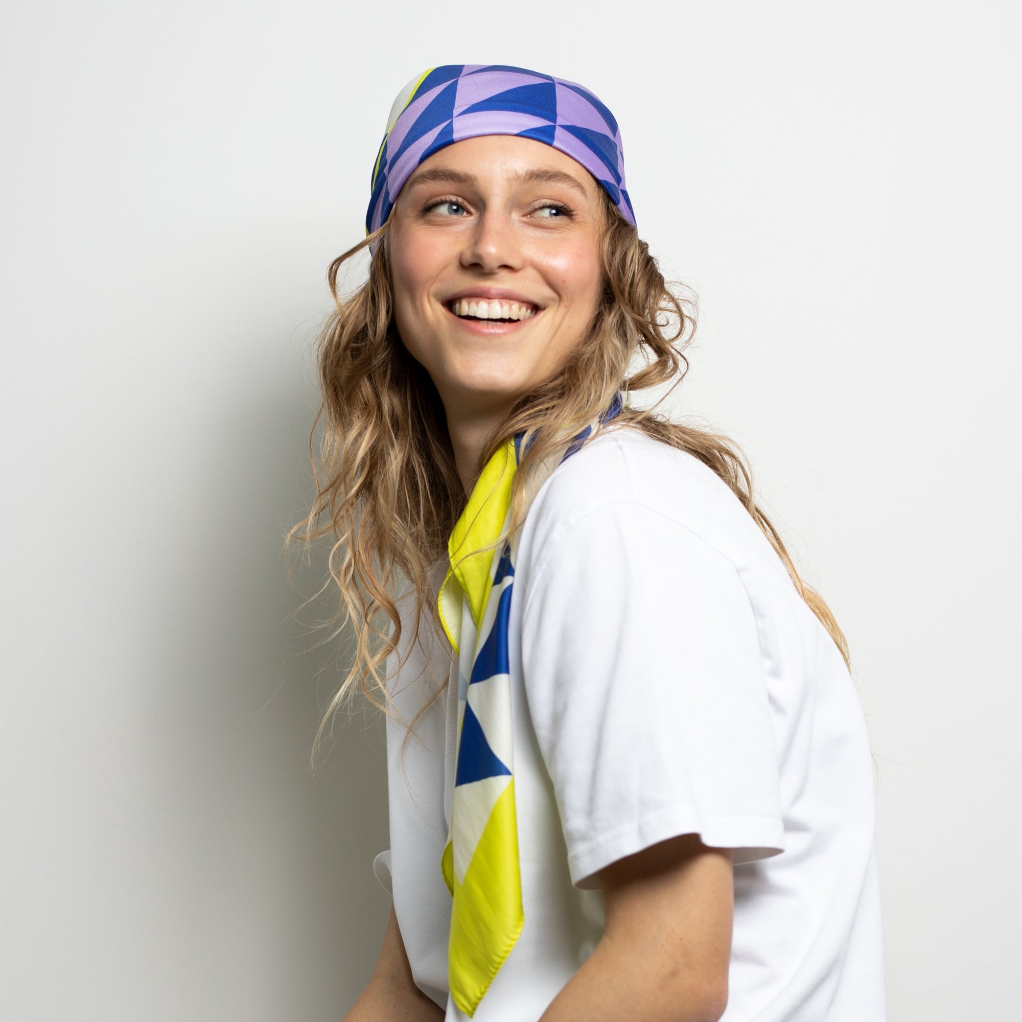 Scarf triangles - navy/lavender - VIVI MARI
