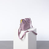 padded tote bag mini + strap basic woven slim - ash plum