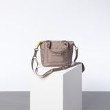 padded tote bag mini + strap basic woven slim - dark mushroom