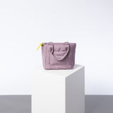padded tote bag mini + strap basic woven slim - ash plum