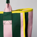 Carry All Bag - bold stripes green/rosé