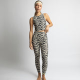 Activewear Top cropped leo splashes black/sand