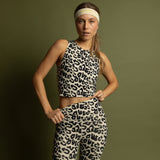 Activewear Top cropped leo splashes black/sand