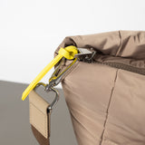 padded tote bag medium + strap basic woven slim - dark mushroom