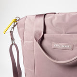 padded tote bag medium + strap basic woven slim - ash plum