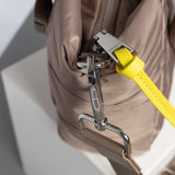 padded tote bag small + strap basic woven slim - dark mushroom