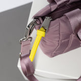 padded tote bag mini + strap basic woven slim - ash plum