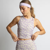 Activewear Top cropped leo splashes lavender/grey
