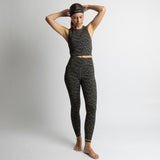 Activewear Top cropped leo splashes navy/olive