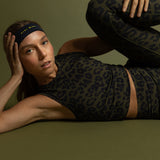 Activewear Top cropped leo splashes navy/olive