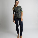 Activewear Half Sleeve T-Shirt leo splashes navy/olive