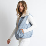 Reversible Bomber Vest - ash blue/sand