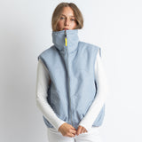Reversible Bomber Vest - ash blue/sand