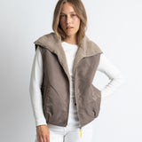 Reversible Bomber Vest - dark mushroom/mushroom