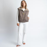Reversible Bomber Vest - dark mushroom/mushroom