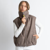 Reversible Bomber Vest - dark mushroom/mushroom