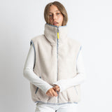 Reversible Bomber Vest - ash blue/sand