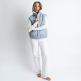 Reversible Bomber Vest - ash blue/sand