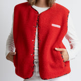 Teddy Fleece Vest - true red