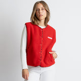 Teddy Fleece Vest - true red
