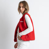 Teddy Fleece Vest - true red
