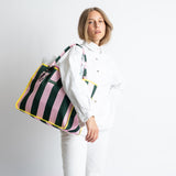 Carry All Bag - bold stripes green/rosé