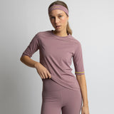 Activewear Half Sleeve T-Shirt ash plum - VIVI MARI