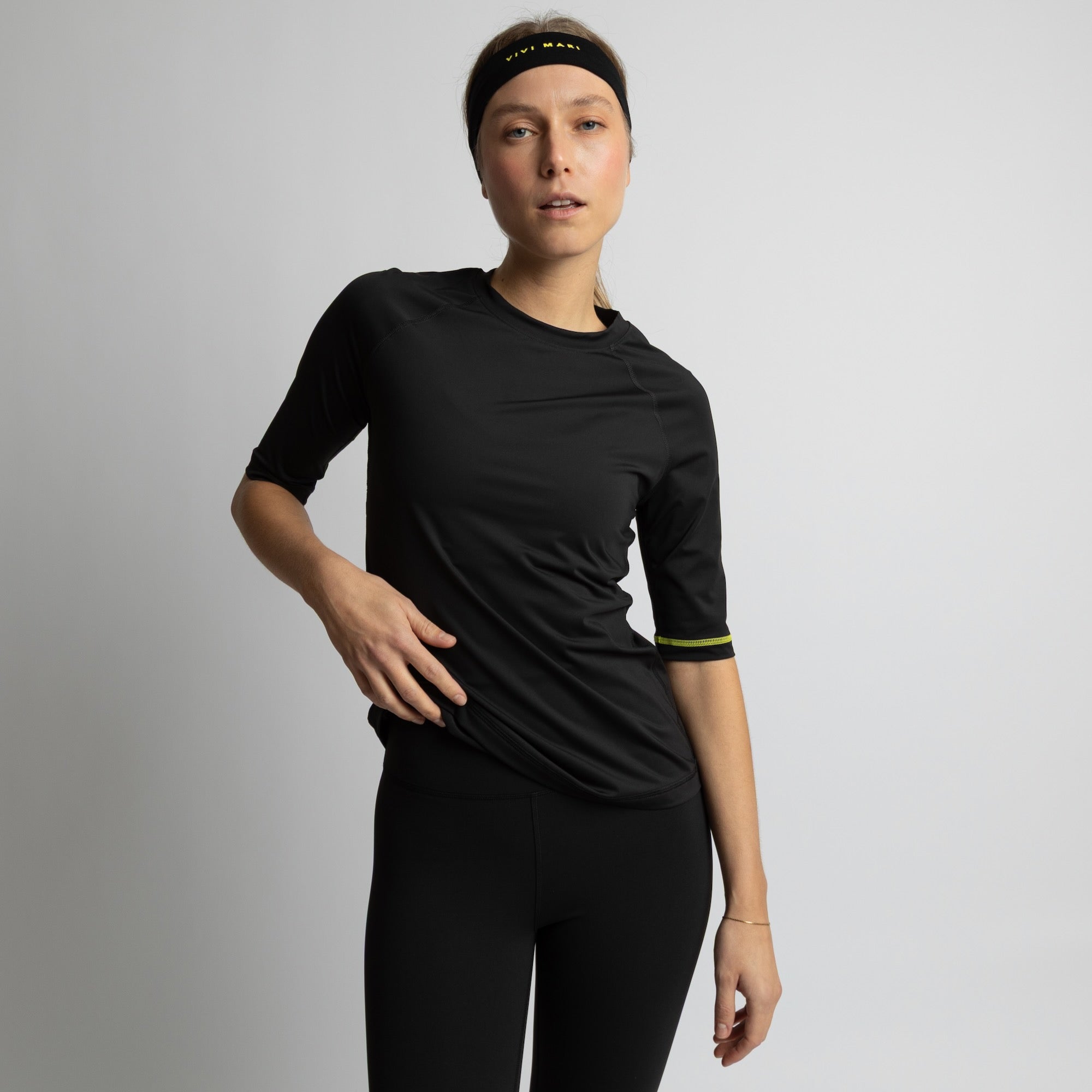 Activewear Half Sleeve T-Shirt black - VIVI MARI