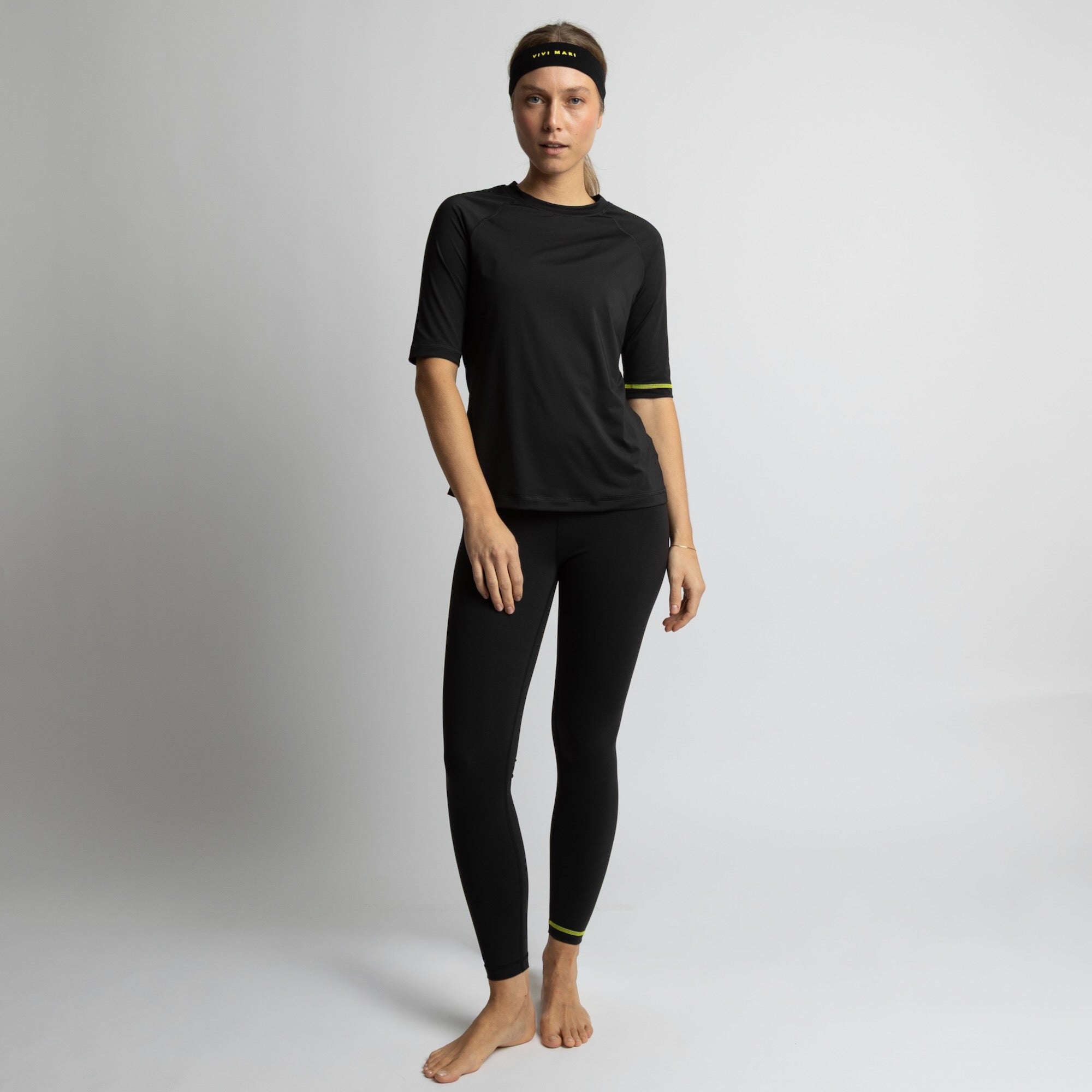 Activewear Half Sleeve T-Shirt black - VIVI MARI