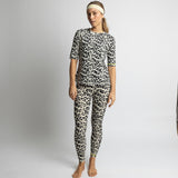 Activewear Half Sleeve T-Shirt leo splashes black/sand - VIVI MARI