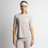 Activewear Half Sleeve T-Shirt leo splashes lavender/grey - VIVI MARI
