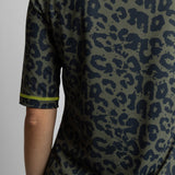 Activewear Half Sleeve T-Shirt leo splashes navy/olive - VIVI MARI