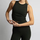 Activewear Top cropped deep olive - VIVI MARI