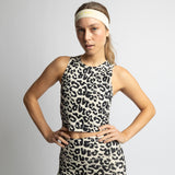 Activewear Top cropped leo splashes black/sand - VIVI MARI
