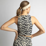 Activewear Top cropped leo splashes black/sand - VIVI MARI