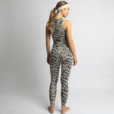 Activewear Top cropped leo splashes black/sand - VIVI MARI