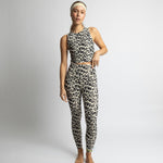 Activewear Top cropped leo splashes black/sand - VIVI MARI