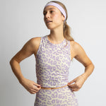 Activewear Top cropped leo splashes lavender/grey - VIVI MARI