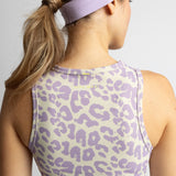 Activewear Top cropped leo splashes lavender/grey - VIVI MARI
