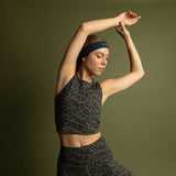 Activewear Top cropped leo splashes navy/olive - VIVI MARI