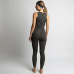 Activewear Top cropped leo splashes navy/olive - VIVI MARI